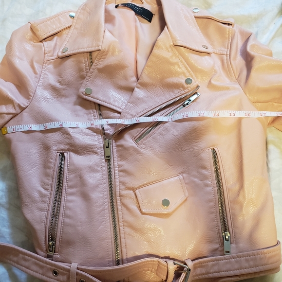 Zara Pink Faux leather jacket- size M - Picture 5 of 5